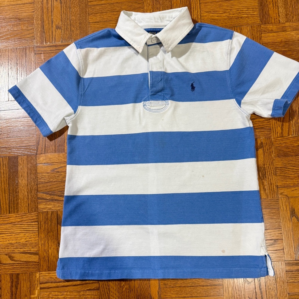 Polo by Ralph Lauren Blue and White Striped Polo Shirt